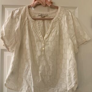 LOFT Cream Textured Blouse